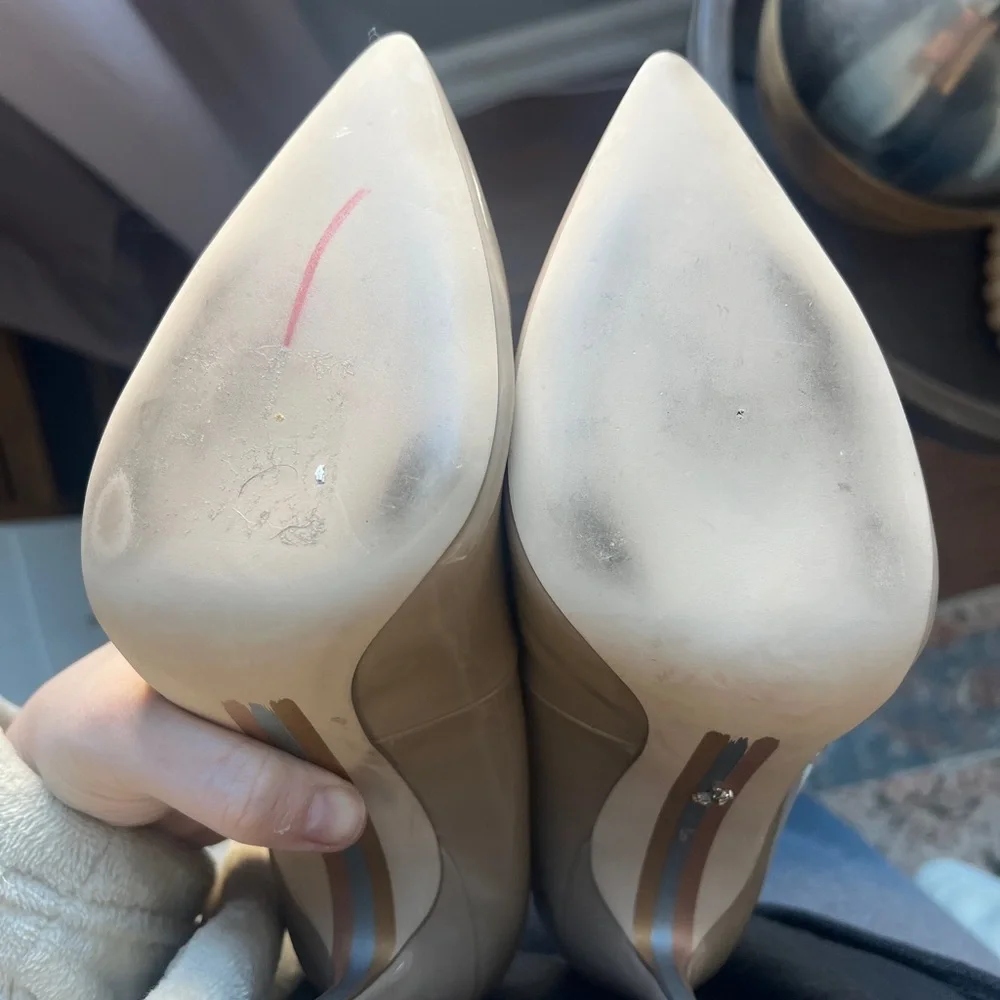 Sam Edelman Danna Nude Patent Leather Heels